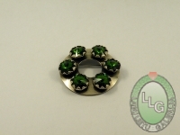 Lielvārde, Lēdmane- d.40 mm, stikli 6x10 mm, zaļi- oksidēta, pulēta